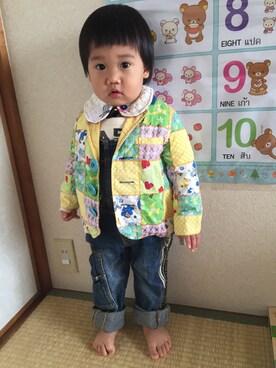 「BOOFOOWOO」｜re-oさん（キッズ・80cm）の冬コーディネート