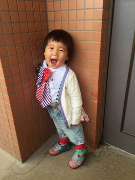 「BOOFOOWOO」｜re-oさん（キッズ・80cm）の冬コーディネート