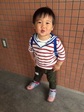 「BOOFOOWOO」｜re-oさん（キッズ・80cm）の春コーディネート