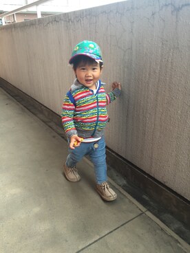 「BOOFOOWOO」｜re-oさん（キッズ・80cm）の春コーディネート