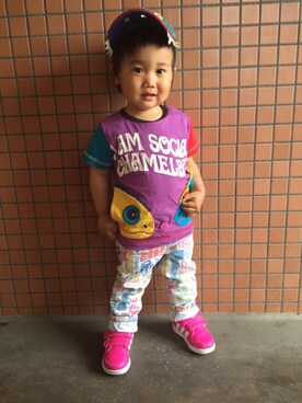 「BOOFOOWOO」｜re-oさん（キッズ・80cm）の夏コーディネート