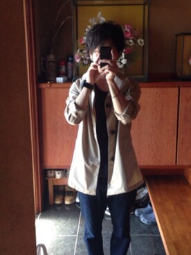 「G-SHOCK」｜「アイテム（ステンカラーコート）」を使った、なおさん（メンズ・163cm）の秋コーディネート