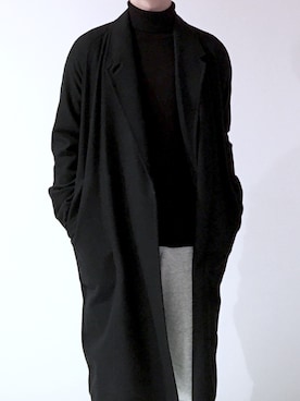 「YAECA」｜「アイテム（チェスターコート）」を使った、キャベツ太郎さん（メンズ・168cm）の冬コーディネート