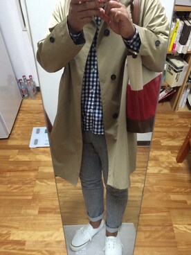 「アイテム（ステンカラーコート）」を使った、tonptonpさん（メンズ・174cm・30代）の秋コーディネート