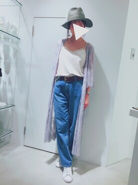 「ペーパーハット」｜「アイテム（ジャケット/アウター）」を使った、ionaさん（レディース・159cm）の春コーディネート