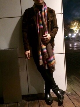 「SAINT LAURENT PARIS（サンローランパリ）のアイテム（ブルゾン）」を使った、あっきーさん（メンズ・162cm）の秋コーディネート