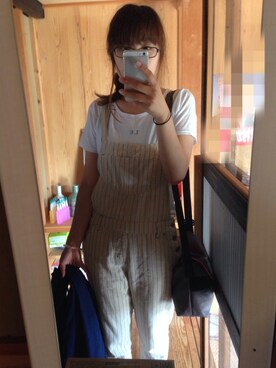「ikka（イッカ）のアイテム（Tシャツ/カットソー、ホワイト系）」を使った、美姫丸さん（レディース・153cm）の夏コーディネート