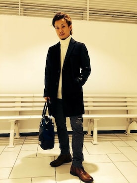 「タートルネックセーター」｜「アイテム（ジャケット/アウター）」を使った、MEN'S    BIGI熊本PARCOさん（メンズ・169cm）の秋コーディネート