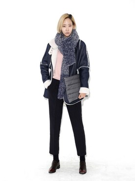 「 ムートンコート」｜bluepopsさん（レディース・166cm）の冬コーディネート