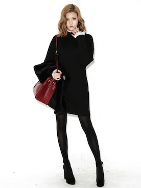 「シアータイツ」｜bluepopsさん（レディース・170cm）の冬コーディネート