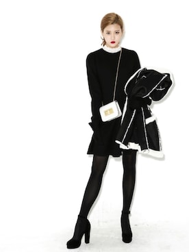 「シアータイツ」｜bluepopsさん（レディース・170cm）の冬コーディネート