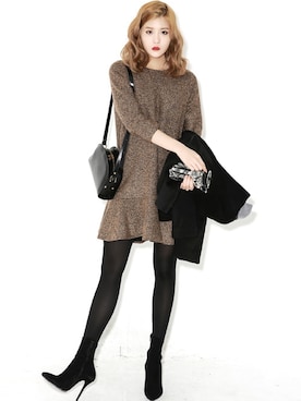 「シアータイツ」｜bluepopsさん（レディース・170cm）の冬コーディネート