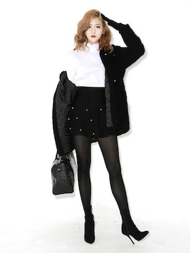 「シアータイツ」｜bluepopsさん（レディース・170cm）の冬コーディネート