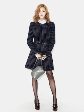 「ミニワンピ」｜bluepopsさん（レディース・170cm）の冬コーディネート