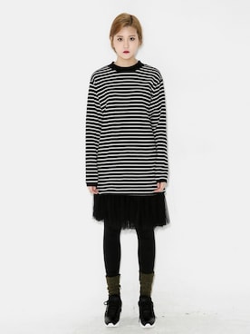 「アイテム（レギンス/スパッツ）」を使った、bluepopsさん（レディース・170cm）の冬コーディネート