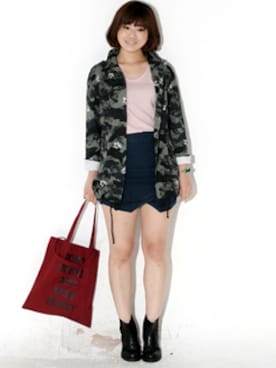 「カジュアルガーリー」｜「アイテム（モッズコート）」を使った、bluepopsさん（レディース・170cm）の冬コーディネート