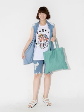 「エコバッグ」｜bluepopsさん（レディース・170cm）の春コーディネート