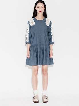 「シャーリング」｜bluepopsさん（レディース・170cm）の春コーディネート