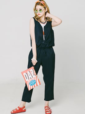 「アイテム（つなぎ/オールインワン）」を使った、bluepopsさん（レディース・170cm）の夏コーディネート