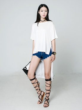 「 デニム」｜bluepopsさん（レディース・170cm）の夏コーディネート
