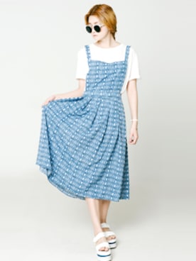 「サングラススタイル」｜「アイテム（ワンピース/ドレス）」を使った、bluepopsさん（レディース・170cm）の夏コーディネート