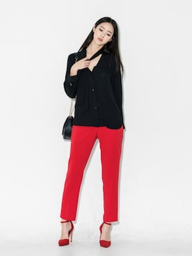 「 スラックス」｜bluepopsさん（レディース・170cm）の秋コーディネート