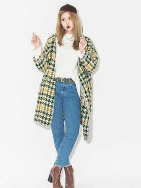 「アイテム（その他アウター、グリーン系）」を使った、bluepopsさん（レディース・170cm）の秋コーディネート