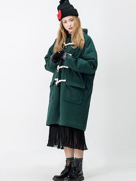 「アイテム（ダッフルコート）」を使った、bluepopsさん（レディース・170cm）の冬コーディネート