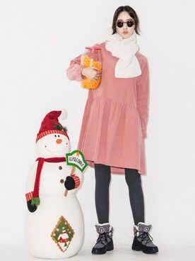 「サングラススタイル」｜「アイテム（ワンピース/ドレス）」を使った、bluepopsさん（レディース・170cm）の冬コーディネート