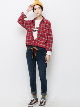 「ルーズフィット」｜bluepopsさん（レディース・170cm）の冬コーディネート