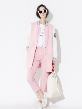 「春カラー」｜「アイテム（その他アウター）」を使った、bluepopsさん（レディース・170cm）の春コーディネート