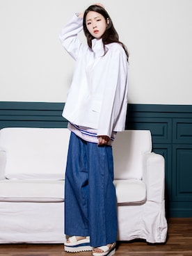 「 デニム」｜bluepopsさん（レディース・170cm）の春コーディネート