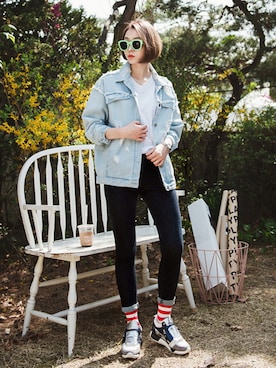 「 デニム」｜bluepopsさん（レディース・170cm）の春コーディネート