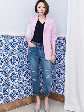 「 ブラック」｜bluepopsさん（レディース・170cm）の春コーディネート