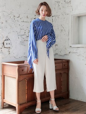 「 ストライプ」｜bluepopsさん（レディース・170cm）の春コーディネート