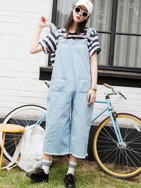 「 ワイドパンツ」｜bluepopsさん（レディース・170cm）の春コーディネート