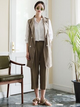 「 リネン」｜bluepopsさん（レディース・170cm）の春コーディネート