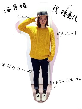 「オタクコーデ×映画『海月姫』」｜「アイテム（その他シューズ）」を使った、minoriさん（レディース・162cm）の冬コーディネート