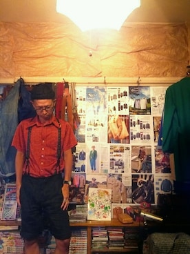 「BASQUIAT（バスキア）のアイテム（その他）」を使った、いわんこさん（メンズ・168cm）の夏コーディネート