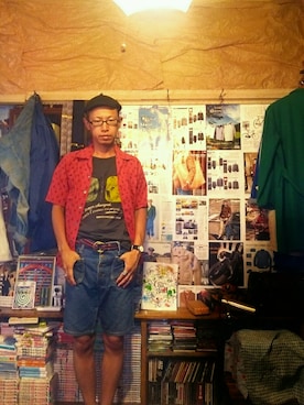 「SUN/kakke（サンカッケー）のアイテム」を使った、いわんこさん（メンズ・168cm）の夏コーディネート