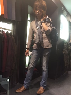 「TORNADO MART（トルネードマート）のアイテム（バッグ）」を使った、Makoto Sawaguchiさん（メンズ・178cm）の冬コーディネート