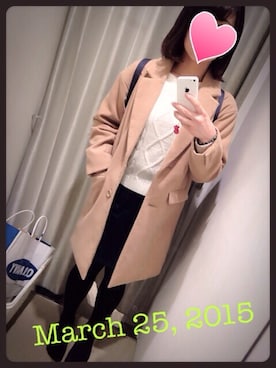 「CASIO」｜「アイテム（チェスターコート）」を使った、misakiさん（レディース・157cm）の春コーディネート