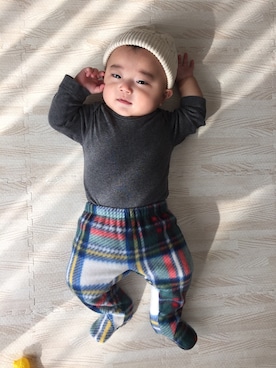 「タータンチェック」｜chibipe−kunさん（キッズ・70cm）の秋コーディネート