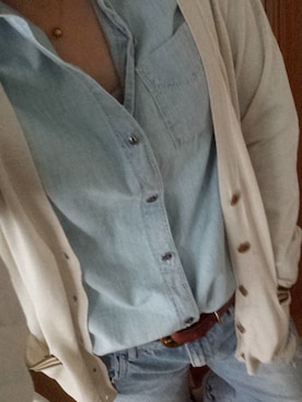 「アイテム（ハンドバッグ、ホワイト系）」を使った、はっち⋆*ೄさん（レディース・158cm）の春コーディネート