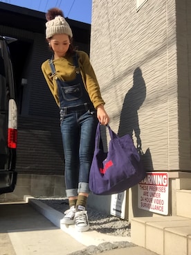 「BLUE BLUE（ブルーブルー）のアイテム（バッグ）」を使った、corin3733☺︎さん（レディース・158cm）の冬コーディネート