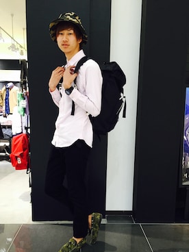 「カモ柄」｜GIORDANOイオンモール春日部店さん（メンズ・183cm）の春コーディネート