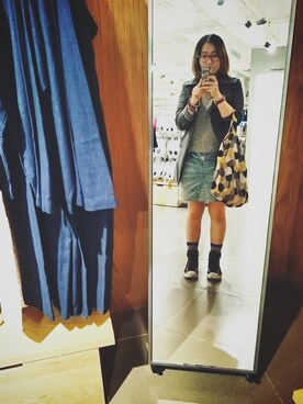 「omake（オマケ）のアイテム（バッグ）」を使った、Jill Chenさん（レディース・158cm）の春コーディネート