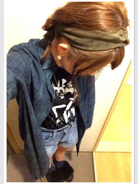 「BACKS（バックス）のアイテム（パンツ）」を使った、S¨̮*✩さん（レディース・160cm）の秋コーディネート