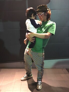 「MIKI HOUSE（ミキハウス）のアイテム（トップス）」を使った、OKBhairさん（メンズ・171cm）の春コーディネート