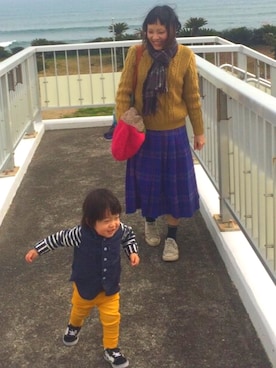 「PENDLETON（ペンドルトン）のアイテム（スカート）」を使った、たま すけさん（レディース・158cm）の冬コーディネート